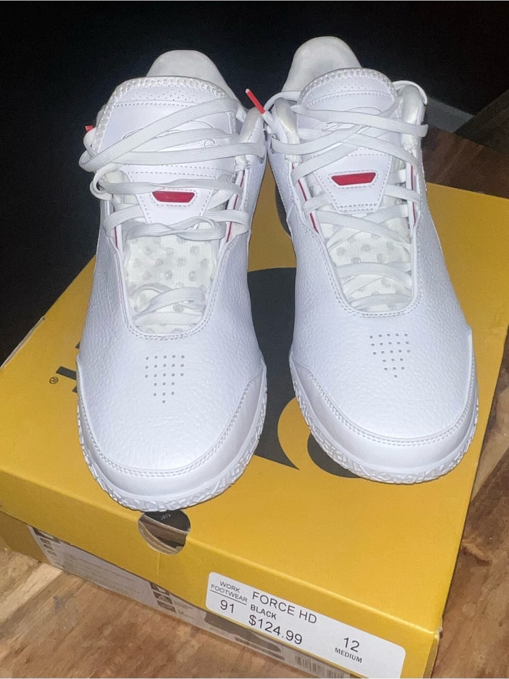 Nike White Sneakers with Red Accent LeBron James shoe